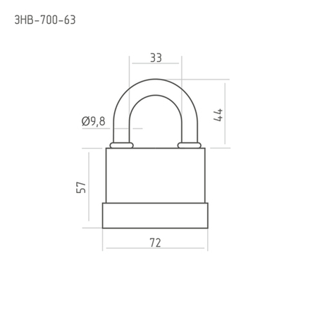 Замок навесной всепогодный Нора-М ЗНВ-700-63 72 мм, 3 ключа