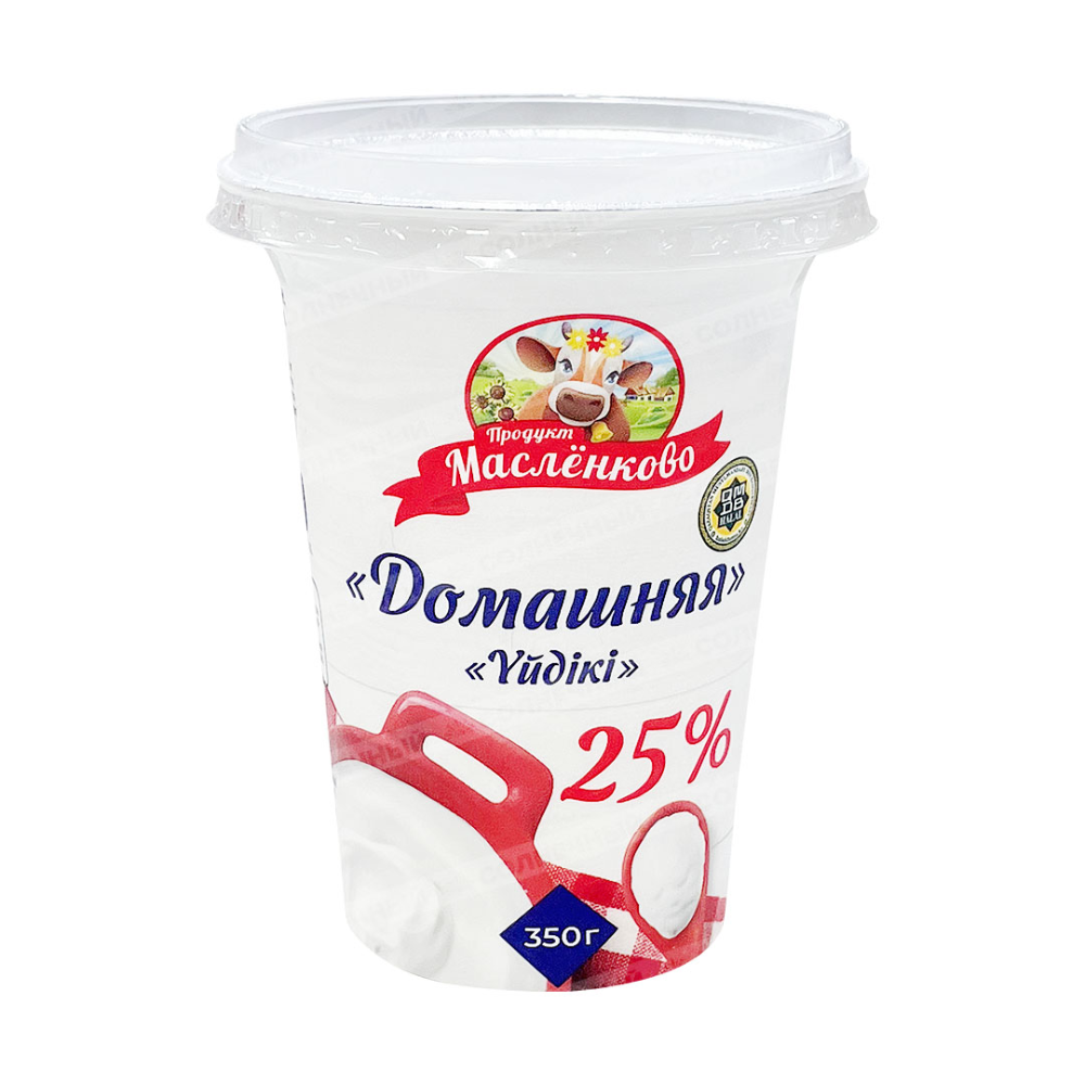 Сметана Масленково Домашняя 25% 350 гр