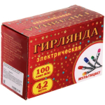 Гирлянда для дома MINI 4,2м 100 ламп, 4 режима, чёрный провод, Мультицвет