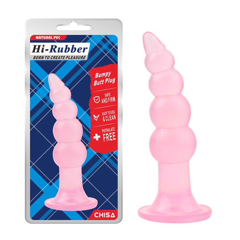 Анальная ёлочка, розовая Bumpy Butt Plug-Pink (Цвет: розовый)
