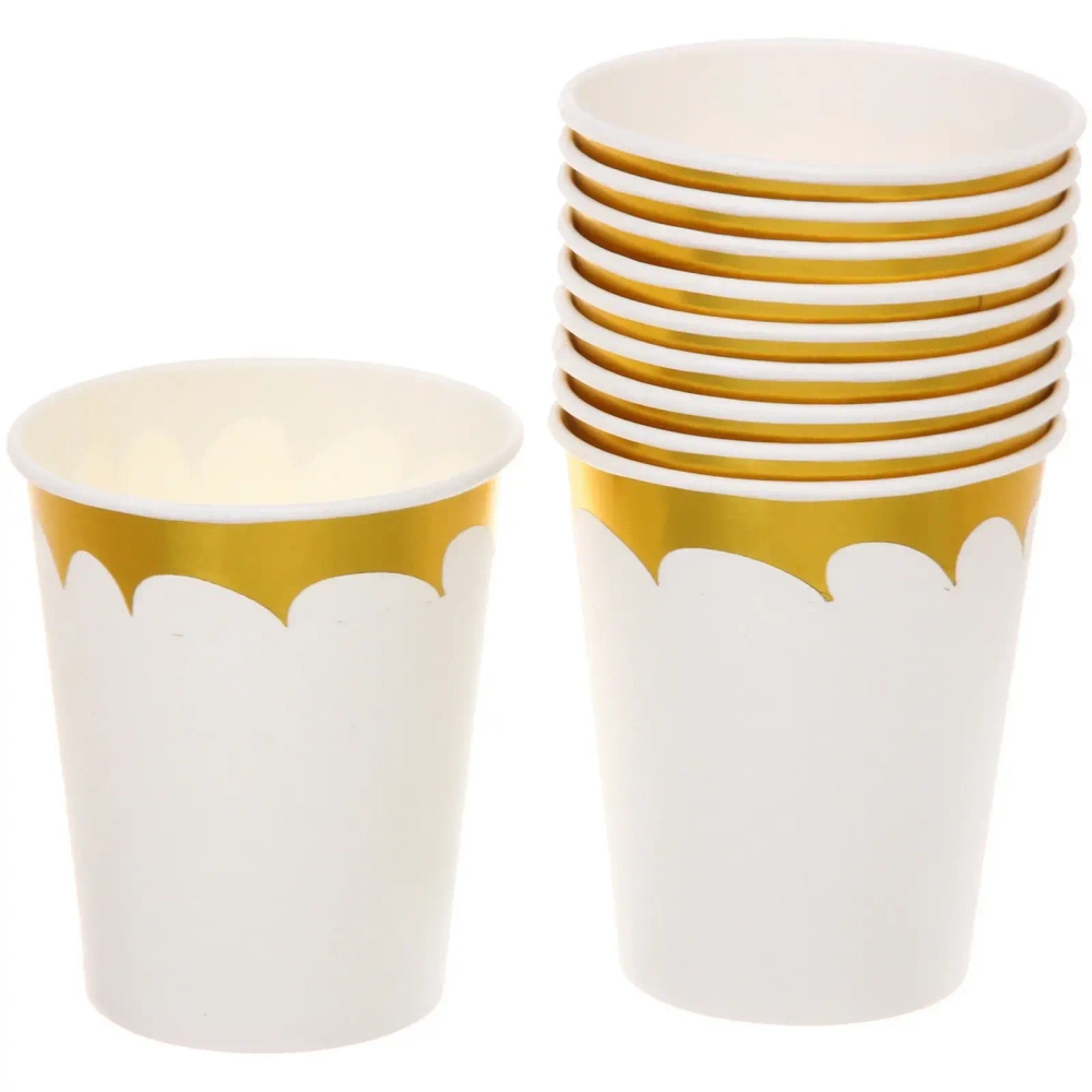 Стакан бумажный 0,2л в наборе 10 шт «Праздничный день», белый