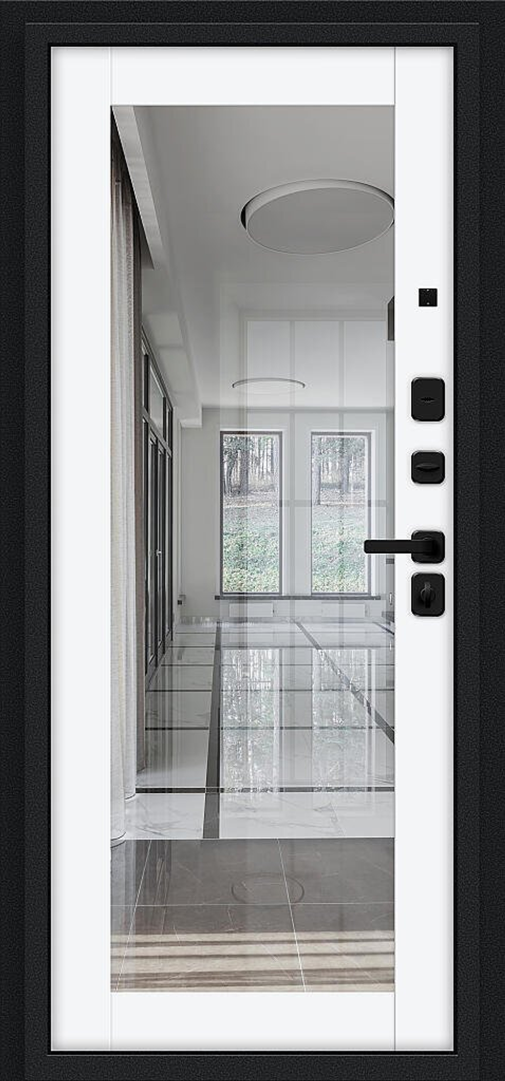 Флэш МФ/SBlack Букле черное/White Silk 205*96 левое