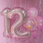 Шар (34"/86 см) Цифра, 1, Slim, Светло-розовый, 1 шт. в упак.