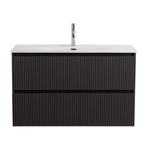 Тумба с раковиной подвесная BelBagno UNO-MINI-900-2C-SO-GSO Темно-Серый матовый, раковина белая BB-8099-3-90