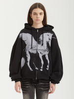 Женская Толстовка Black Unicorn Graphic Oversized Zip Up