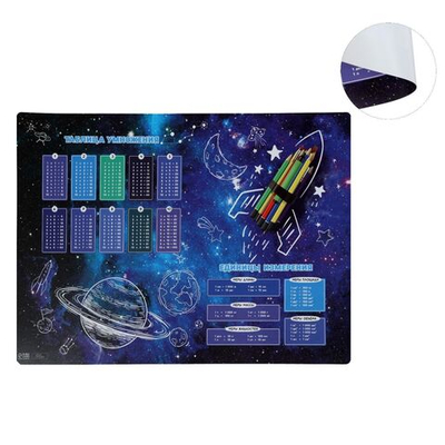 Накладка на стол пластиковая А3 (460 х 330 мм), Calligrata Таблица умножения , обучающая, 430 мкм