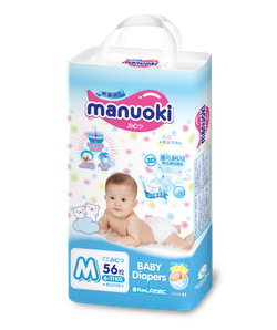 Подгузники Manuoki M 6-11 кг 56 шт