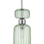 Подвесной светильник 1x60Вт E14, металл/стекло, хром/зеленый