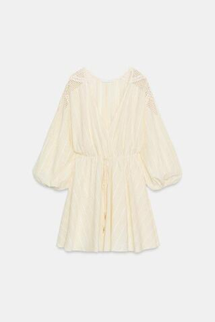 ZARA КОРОТКОЕ ПЛАТЬЕ, ЦВЕТ СЛОНОВОЙ КОСТИ