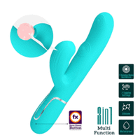 Мятный вибратор-кролик 22,8см с пульсацией Pretty Love Perdita BW-500015-1