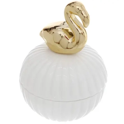 Шкатулка керамическая «GOLD Podarok», лебедь, цвет белый, 8*10,5*3см (в инд. коробке)