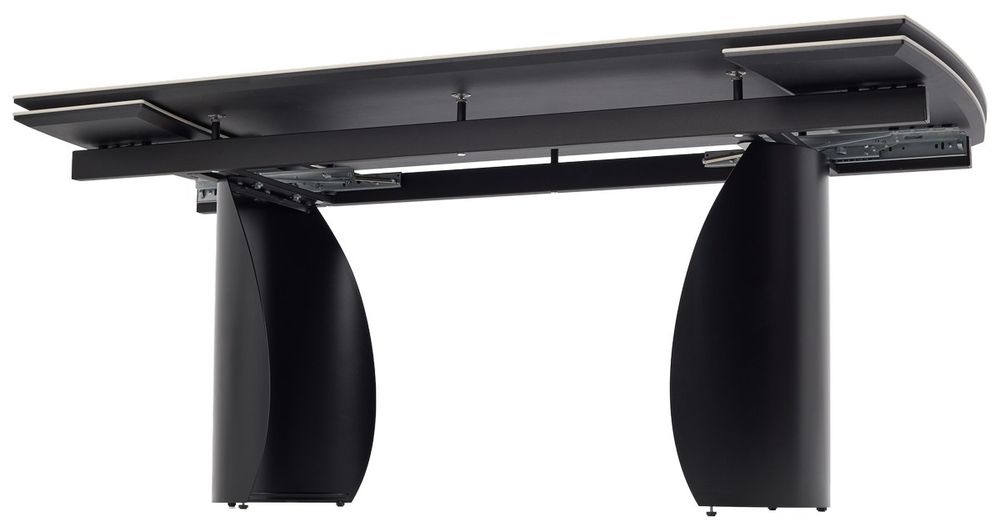 Стол ОЛЬХОН 180 БЕЛЫЙ МРАМОР МАТОВЫЙ , керамика / Черный каркас, М-City