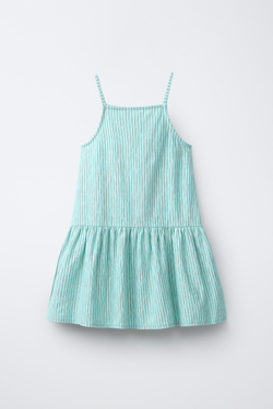 ZARA ПЛАТЬЕ В ПОЛОСКУ, ЦВЕТ МОРСКОЙ ВОЛНЫ