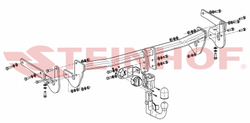 Фаркоп Steinhof L-166 для Lexus NX 2014-2021(паспорт и сертификат в комплекте)(без электрики)