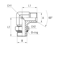 Штуцер FRG90 BSP 1.1/2" BSP 1.1/4"