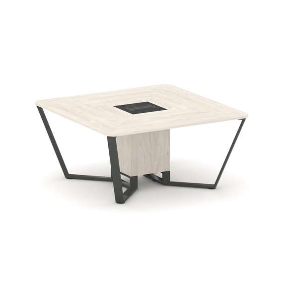 Steel Meet Стол переговорный квадратный KMK-PR.B.SP-08 Денвер Светлый/Графит Глянец/Металл Антрацит