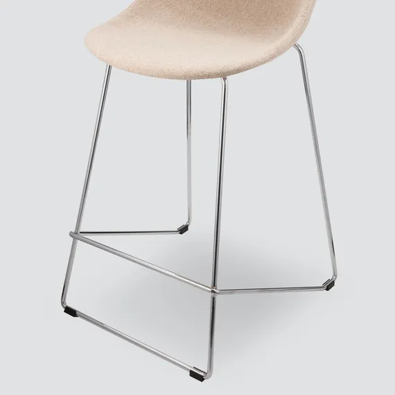 Полубарный стул Vid Soft 65 см, бежевый, ножки хром