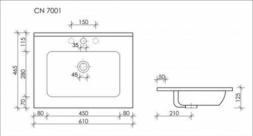 Раковина Ceramica Nova Element 61 см CN7001