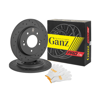 Диск тормозной задний перфорированный PRO-Line с покрытием (компл.2 шт) HYUNDAI Creta 2016 /D=262mm GANZ GIJ10145S