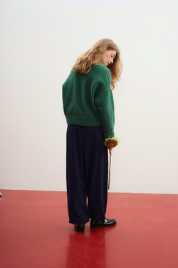 Брюки свободного кроя, темно-синие