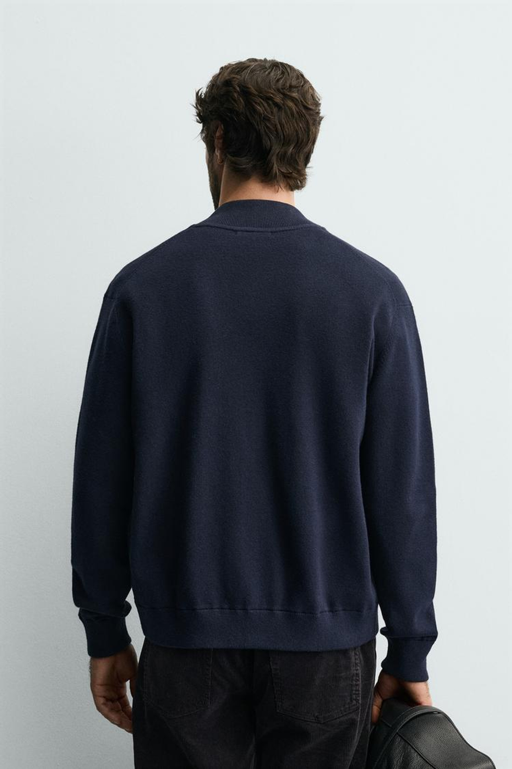 ZARA КАРДИГАН ИЗ СМЕСОВОГО ХЛОПКА, МОРСКОЙ СИНИЙ