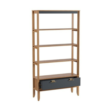 Стеллаж «Бридж» сквозной широкий с 1 ящиком браун/серый 7012