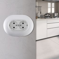 Розетка двойная с заземлением и со шторкой Arte Milano SET08-2 SET08-double-40-2 silver