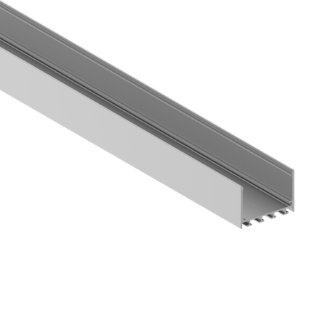 Накладной алюминиевый профиль,  50х35х3000. Цвет: Анодированное серебро, Серия:DN8ALE
