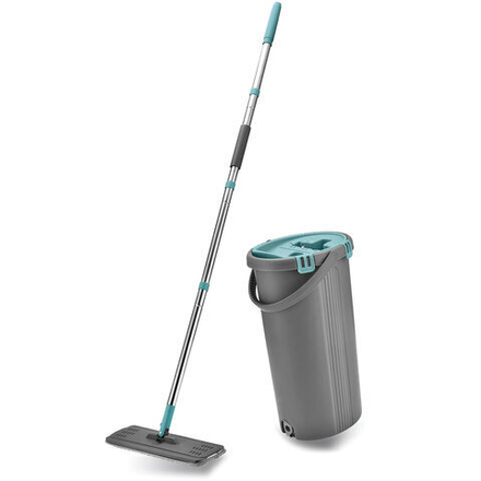 Комплект для уборки: швабра, ведро 8 л/7 л двухкамерное с отжимом, насадка, LIGHT MOP, MILEY, 901-618