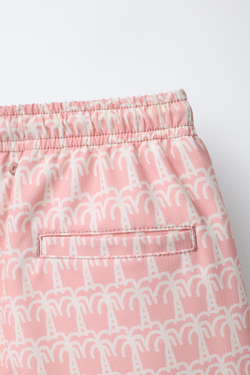 ZARA ПЛАВКИ-БЕРМУДЫ С ПАЛЬМАМИ, ТЕЛЕСНО-РОЗОВЫЙ