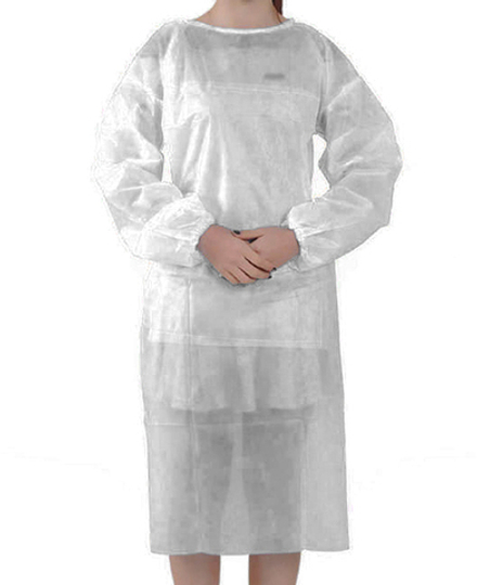 Халат хирургический одноразовый  нестерильный 140 см,  рукав на манжете, ворот на липучках, 20г/м2