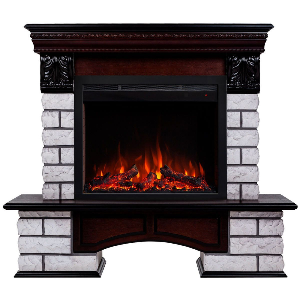Электрокамин RealFlame Country Lux Rock AO античный дуб с очагом Saphir 25,5