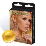 Золотистые серьги-сердца из кристаллов LOVE (Цвет: золото)