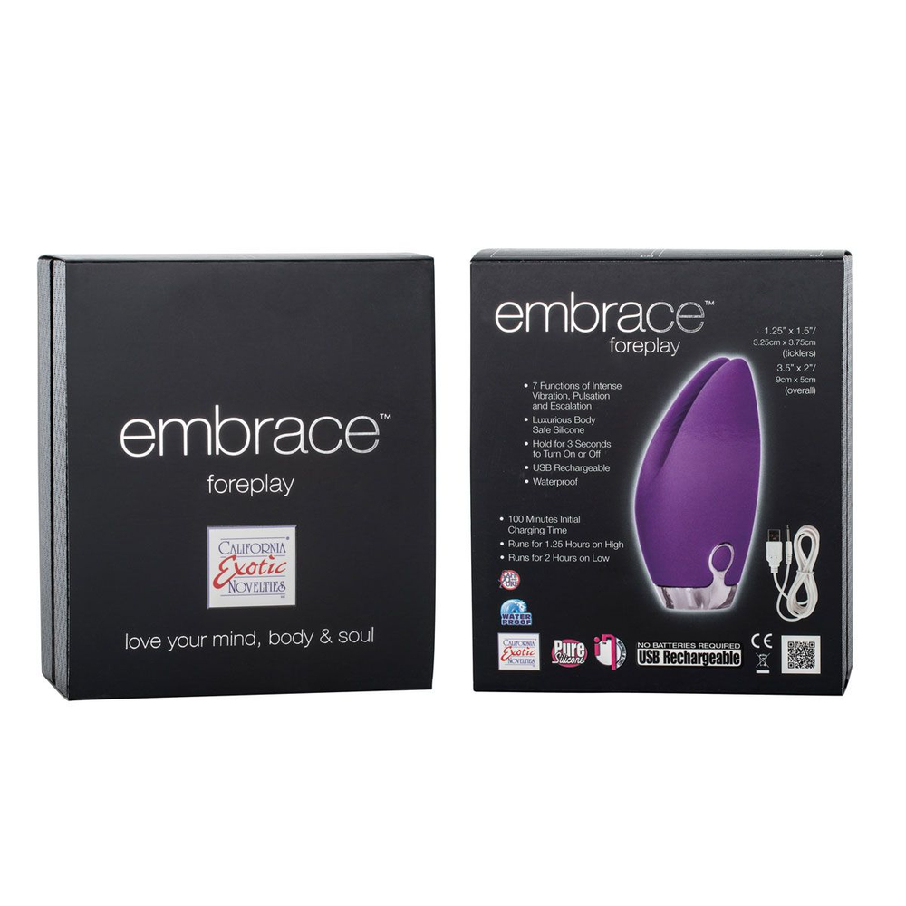 Фиолетовый перезаряжаемый вибромассажер Embrace Foreplay (Цвет: фиолетовый)