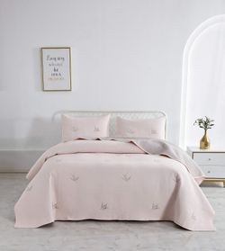 Покрывало 160х220 и наволочка 50х70 Sofi De MarkO Жаклин светло-розовое