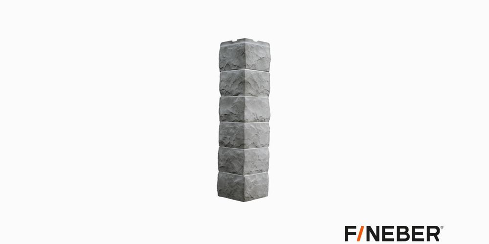 Наружный угол для Фасайдинга Дачный Скол 3D-Facture Светло-Серый