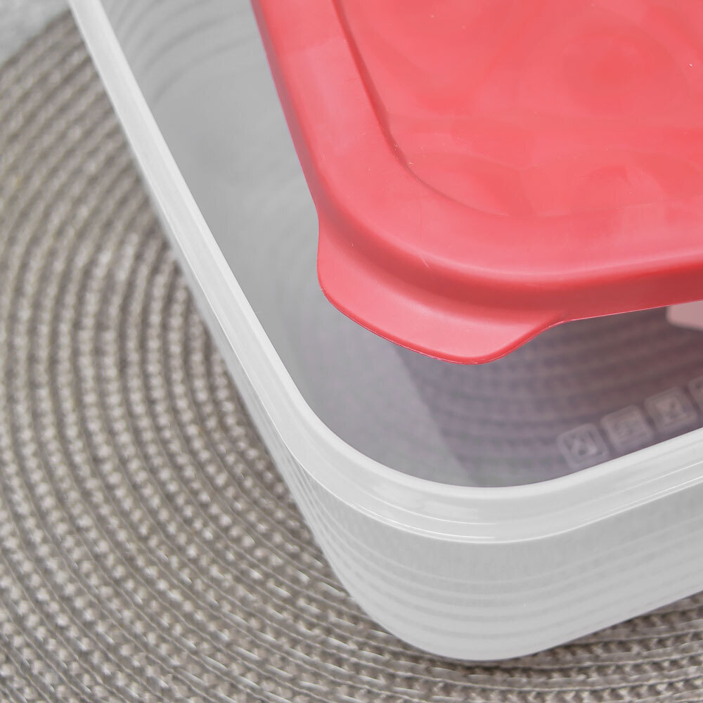 Контейнер 2,7л квадратный "Flexo" (красный)