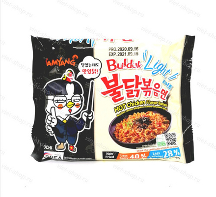 Лапша со вкусом средне-острой курицы Hot Chicken Flavor Ramen BULDAK LIGHT, Samyang, 110 гр.