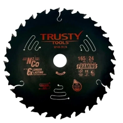 Пильный диск по дереву 165Х20 мм Z24 Trusty-Tools Framing для циркулярной пилы тефлоновое покрытие