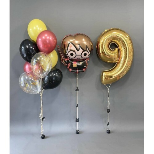 Букет шаров с Поттером и Волшебной палочкой