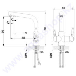 LM4861B Lemark VILLA - Смеситель для кухни с подключением к фильтру.