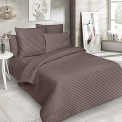 Поплин-страйп, цв.Коричневый | ш.220 см | 115 г/м² | хлопок-100%