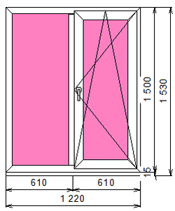 Пластиковое окно 1500 х 1220 ТермА Эко