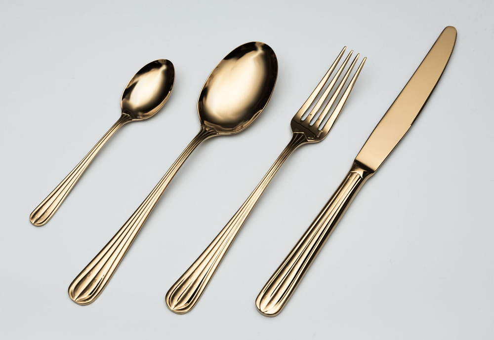 Набор DUO gold 94-95столовые приборы Belo Inox Золотой
