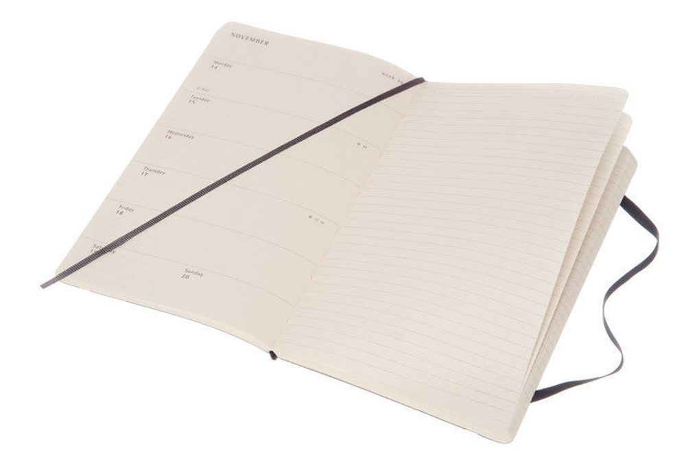 Еженедельник Moleskine Academic Weekly XLarge 190х250мм 18мес 208стр мягкая обложка черный (DSB18WN4)