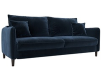 Диван прямой Лига-064 НПБ ВЕЛЮР TOWER 13 синий