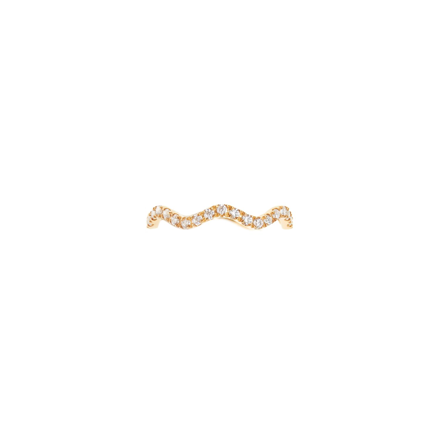 Кольцо Wave Pave Ring – Gold Crystal