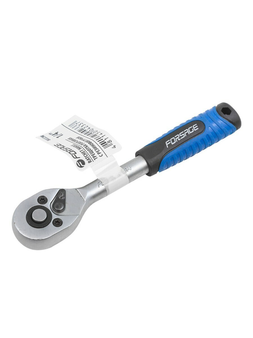 Трещотка реверсивная с резиновой ручкой 1/4'' Forsage F-80222W