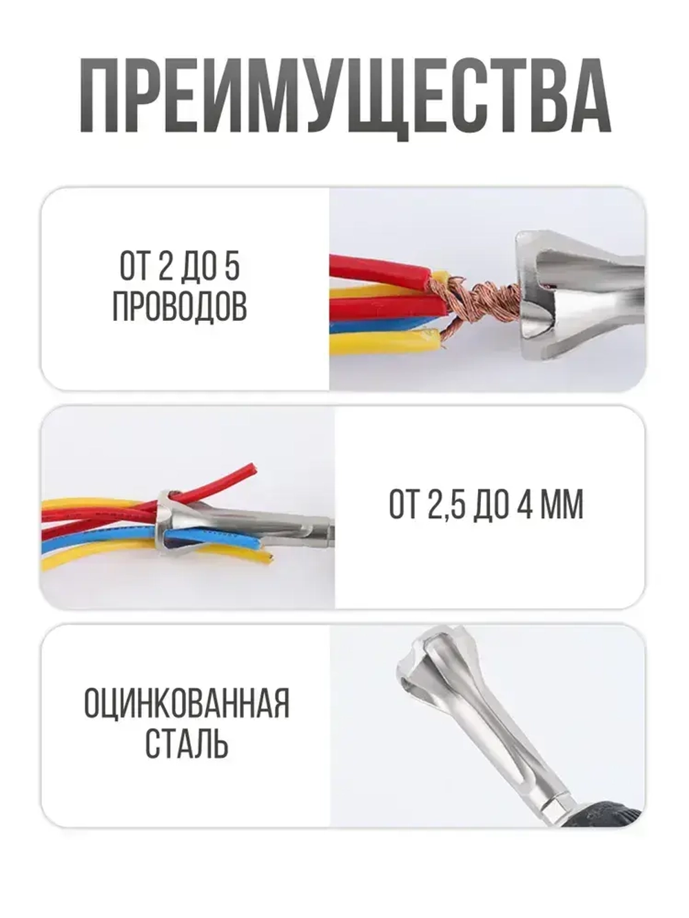 Бита насадка для скрутки проводов на шуруповерт / дрель