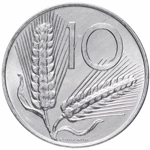 Италия 10 лир 1951-2001 (случайный год) VF-AU